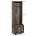 thumbnail image 3 of HOMCOM Rustic Hall Tree with Shoe Storage Bench, Entryway Bench with Coat Rack, Accent Coat Tree with Storage Shelves for Hallway, Mudroom, Brown, 3 of 8