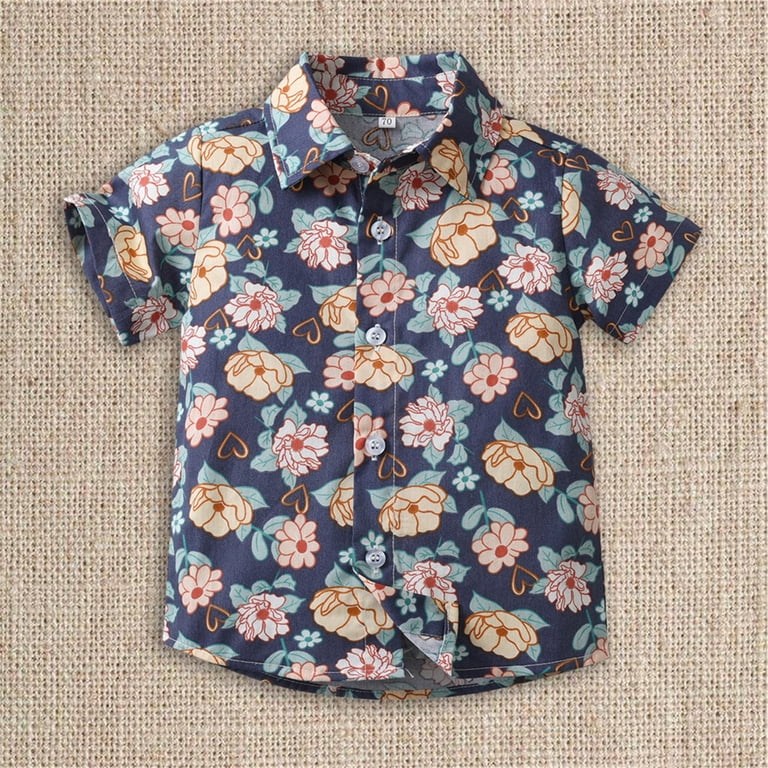fun print dress shirts Dinosaur Chicken Nuggets Blue Button Up Shirt