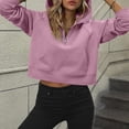 thumbnail image 6 of VISALY Half Zip Pullover Tunic Sweatshirt Half Zip Sweatshirts Cropped Hoodies Quarter Zip Up Pullover Sweaters Fall Outfits Winter Clothes Casual Sweaters Tunic Sweater Fall Sweatshirts Purple Xxl, 6 of 7
