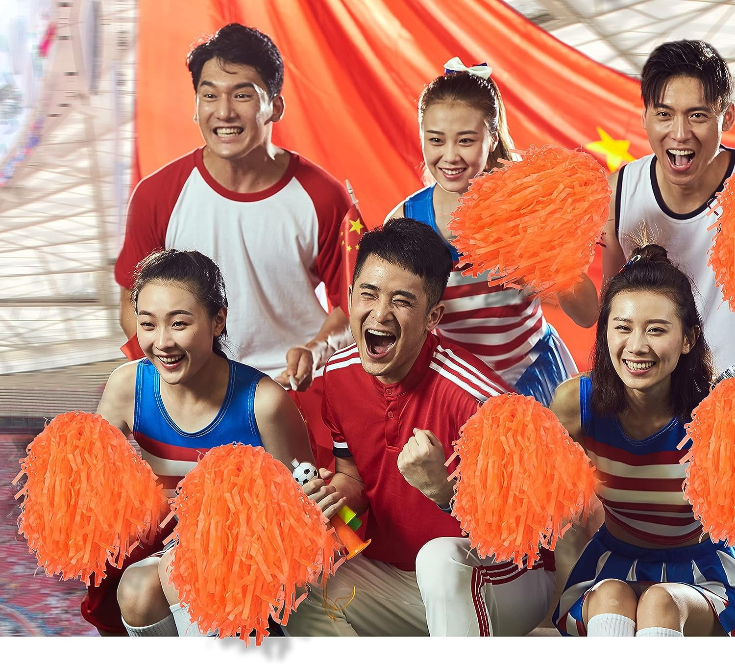 LINLIN Cheerleading Pom Poms for Kids,2 Pair Cheerleader Cheering Squad Pompoms for Boy Girl School Sports,Cheerleader Pom Poms Hand Flowers Cheerleader Pompoms for Sports Party