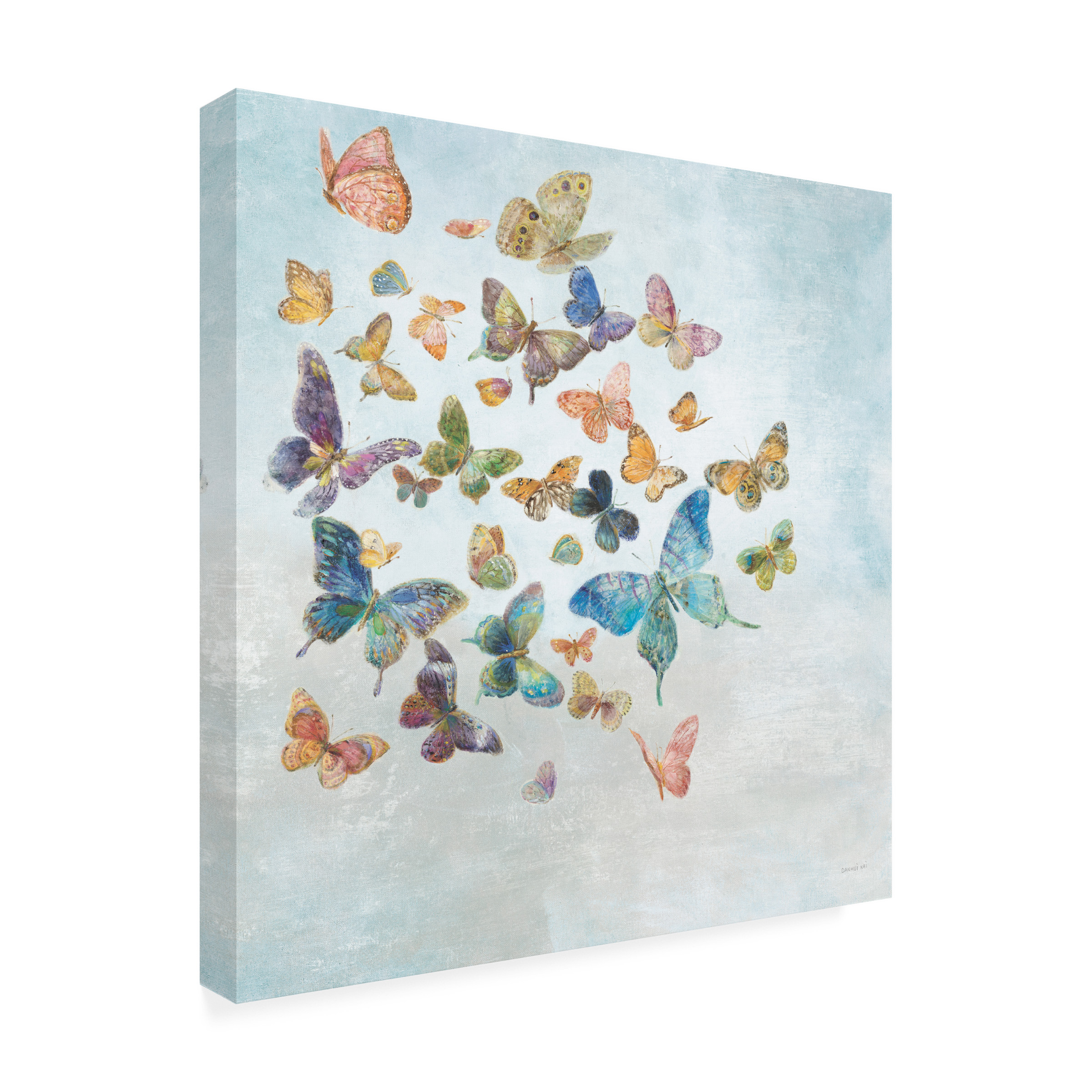 Danhui Nai 'Beautiful Butterflies v3 Sq Light' Canvas Art