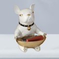 thumbnail image 3 of Estatuilla de perro creativa, bandeja de tocador, almacenamiento de artículos diversos, llavero de caramelo, exhibición de cubo, decoración para sala blanco Baoblaze Bandeja organizadora de estatuas, 3 of 8