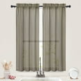 thumbnail image 7 of LingStar Linen Kitchen Curtain Valances for Windows, Farmhouse Rod Pocket Cafe Curtain Valances for Living Room Bedroom Windows, Light Filtering Kitchen Window Curtain Valances, Brown, 26x45 inch, 7 of 7