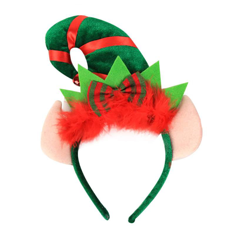 LINKABC Multicolored Elf Fabric Headband, Christmas Elf Headbands