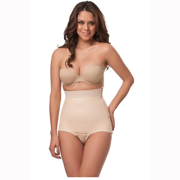 Isavela GR01 High Waist Abdominal Girdle w/ Zipper - XL - Beige