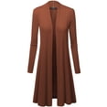thumbnail image 4 of Made by Johnny Women's Solid Long Sleeve Open Front Long Cardigan XL RUST, 4 of 6
