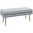 thumbnail image 1 of HOMCOM Banc de Bout de Lit, Banc de Chambre Rembourré avec Rangement Gris Foncé, 1 of 10