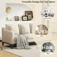 thumbnail image 4 of 80.5" Linen Fabric Sofa Couch for Living Room,3-Seat Contemporary Upholstered Track Arm Sofa Couch with Wood Legs and Throw Pillow,Apartment,Office,Beige, 4 of 8