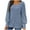 Blue, variant on Sweaters for Women Trendy Square Neck Side Split Long Sleeve Knit Tops Plus Size Casual Pullover Tunic Blouse