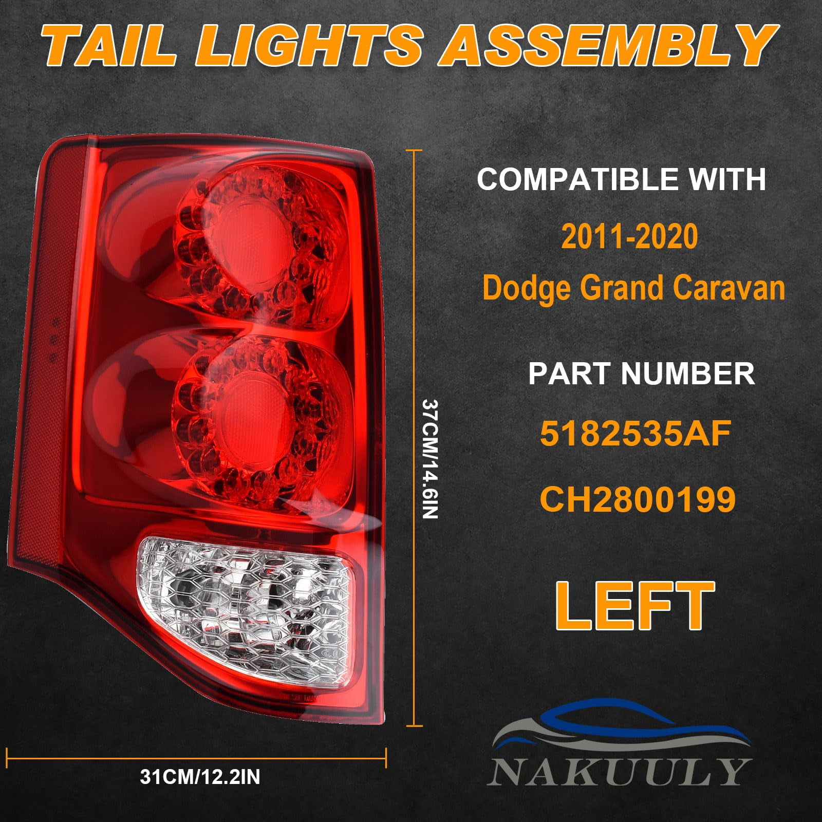 Nakuuly Tail Light Compatible SE33 With 2011-2020 Dodge Grand
