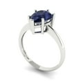 thumbnail image 2 of 2 ctw Solitaire Anniversary Ring for Women | Pear Cut Simulated Blue Sapphire | Hyperallergenic Solid 14K White Gold, 2 of 5