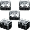 thumbnail image 1 of y 5 Pack Makeup Pencil Sharpener Eyeliner Sharpener Lip Pencil Sharpener Cosmetic Pencil Sharpener Dual Sharpener (Black) Black, 1 of 5