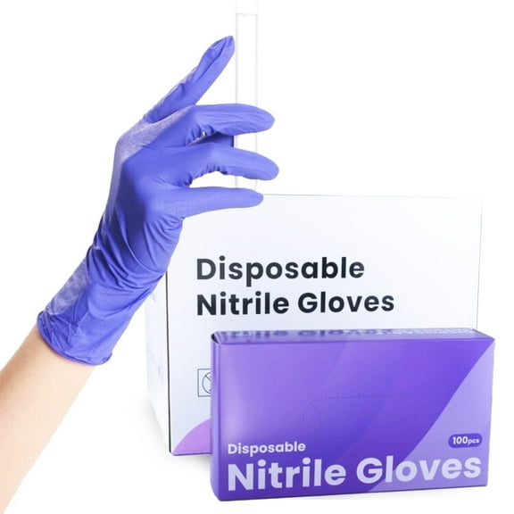 Nitrile Exam Gloves, Powder-Free, 100 Count – Small, Purple