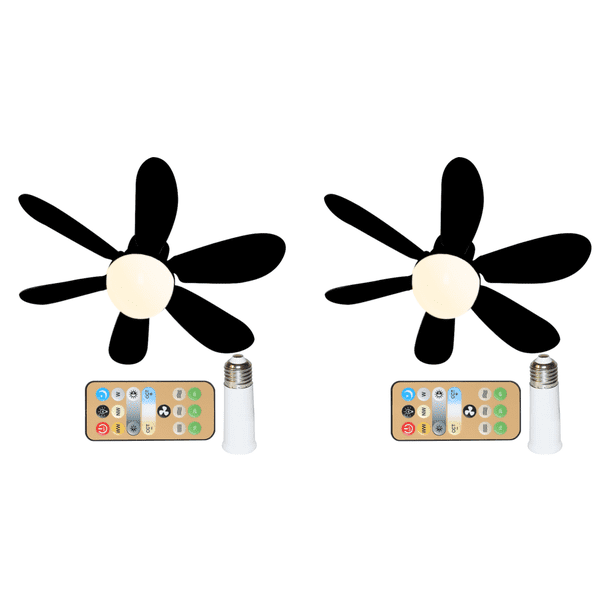 Ventilador Techo LED Enchufe E27 Control Remoto Con Extensor ()