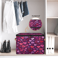 thumbnail image 6 of ADECORIVY Red Purple Heart Love Valentines Day Storage Bin with Lid, Decorative Storage Boxes Cube for Shelves, Foldable Storage Baskets Closet Clothes Organizer with Handles, 6 of 8