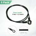 thumbnail image 3 of Uxcell 5-Pack Candado de Cable de Seguridad, 4FT 4mm Cable de Acero Inoxidable Recubierto para Equipaje, Resistente a Cortes, Cable de Acero Trenzado [Negro], 3 of 6