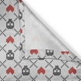 thumbnail image 4 of Ambesonne Geometric Grommet Curtain Single Panel, Skulls Red Hearts, 50"x60", Grey Red Coconut, 4 of 5