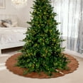 thumbnail image 4 of Velvet Christmas Tree Skirt 48 inch Ruffled Holiday Tree Skirt for Rustic Xmas Tree Decoration(Brown), 4 of 6
