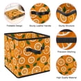 thumbnail image 4 of RATGDN Collapsible Fabric Cube Storage Bin with Double Handles for Living Room Bedroom Office Black - Orange Juice Fruit, 4 of 7