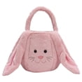 thumbnail image 5 of Hvmvliv Easter Basket Personalized Bunny Easter Basket, Custom Name Kids Tote Bag with Plush Ears, Gift for Girls Babies Toddlers Pink, 5 of 6