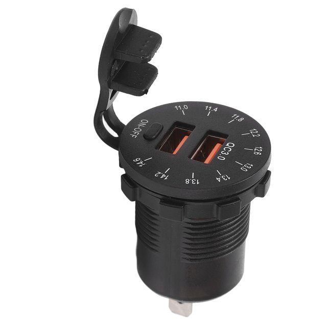 Cargador de coche, cargador de coche USB QC3.0 Adaptador de cargador de coche Cargador de coche de doble puerto Instalación sin esfuerzo