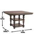 thumbnail image 3 of Caswell 7-Piece Pearl Silver Dining Set - 54" Square, Hardwood & Cherry Veneer Table with Counter Chairs, Ideal for Kitchen or Dining Room, 3 of 14
