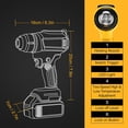 thumbnail image 2 of Cordless Heat Gun for 20V Battery, 350W,LED Light,Fast Heating Soldering Hot Air 122℉-1022℉ Variable Temperature Control with 4pcs Nozzles&Scraper Crafts, Shrink Wrap(NO Battery), 2 of 4