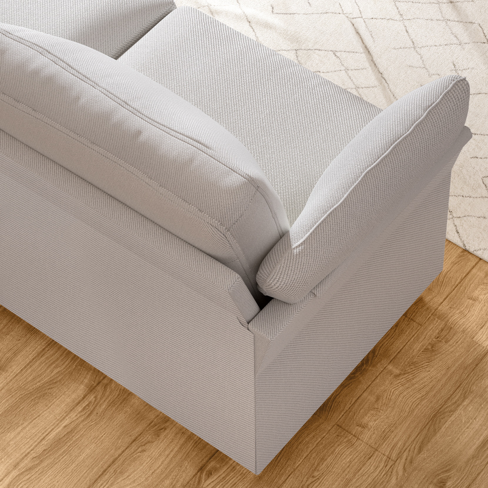 Vesgantti Mid-Century Modern Linen Upholstered 3 Seater Sofa, Grey