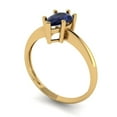 thumbnail image 2 of 1.0ct Pear Cut Blue Sapphire 18k Yellow Gold Engraving Statement Bridal Wedding Solitaire Designer Ring Size 6.5, 2 of 5