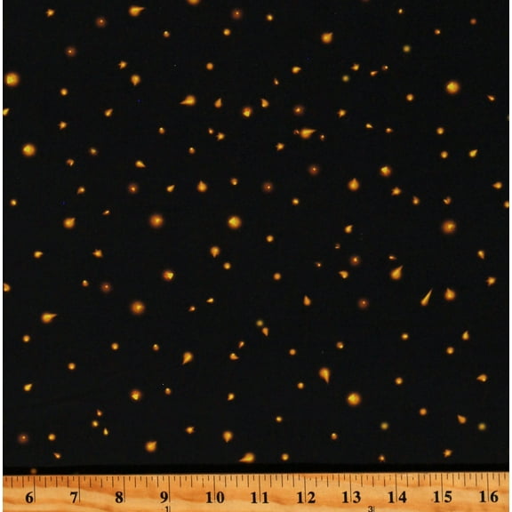 Cotton Fireflies at Night Firefly Nature Fantastic Forest Cotton Fabric Print by the Yard (ATZD-20179-2BLACK)