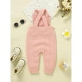 thumbnail image 6 of Bagilaanoe Newborn Baby Girl Boys Knit Jumpsuits Solid Color Sleeveless Bodysuits 3M 6M 9M 12M 18M Infant Fall Ribbed One Piece Romper, 6 of 8