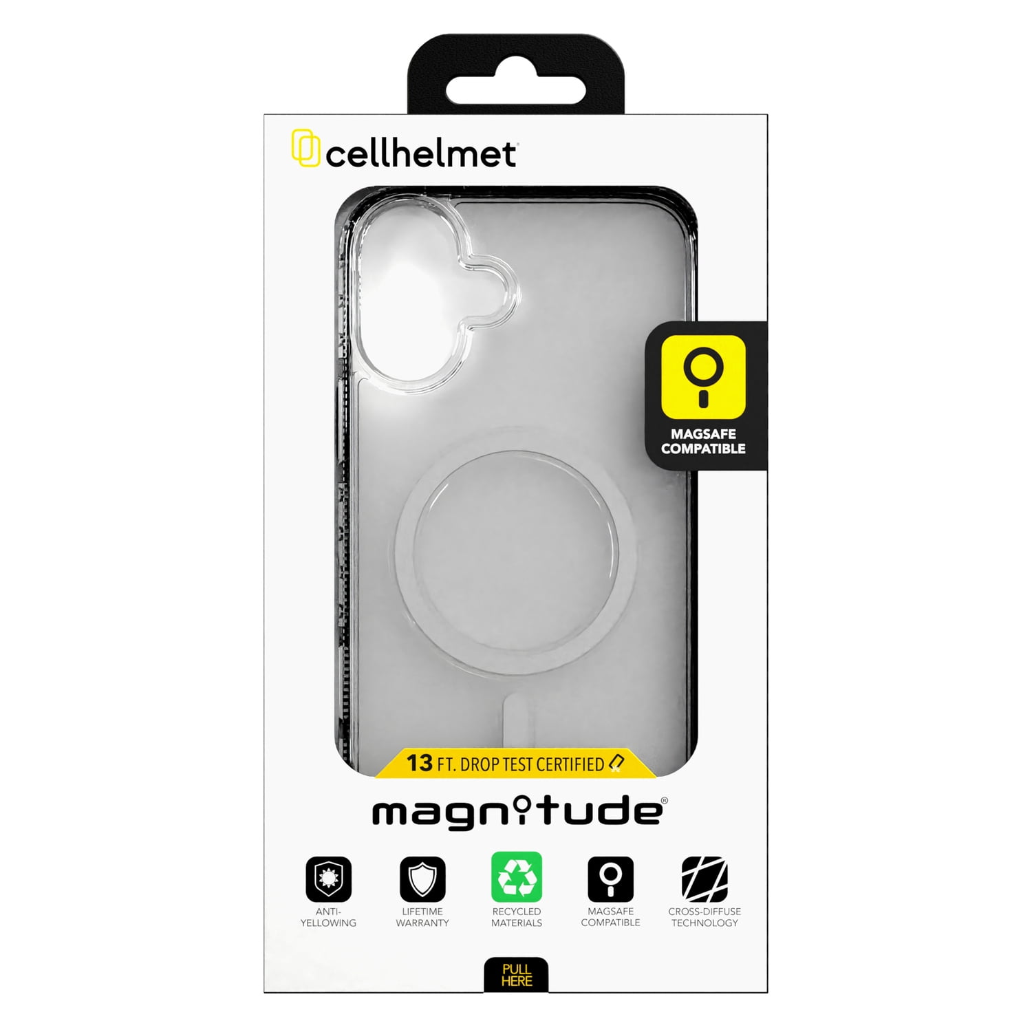 cellhelmet Magnitude Series MagSafe-Compatible Case, iPhone 16 Plus, Crystal Clear
