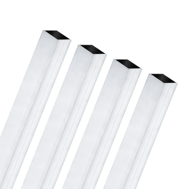 Tubo cuadrado de aluminio 6063 de 250 mm en paquete de 4, 10x10 mm de ancho exterior, 1 mm de grosor de pared, tubería de aluminio sin costura para construcción de marcos