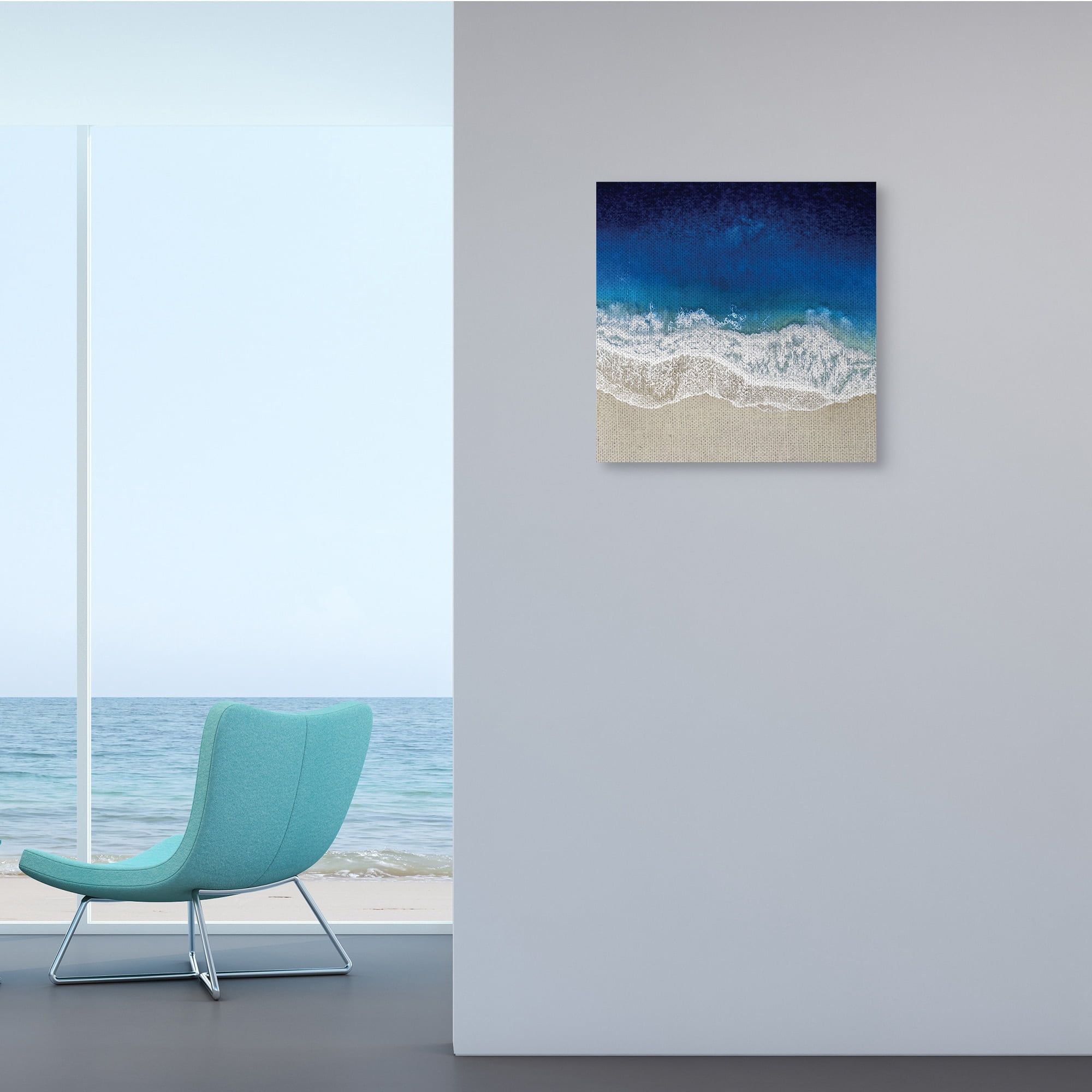 Stupell Industries Clear Blue Ocean Tropical Beach Aerial View,36 x 36,Designed by Maggie Olsen