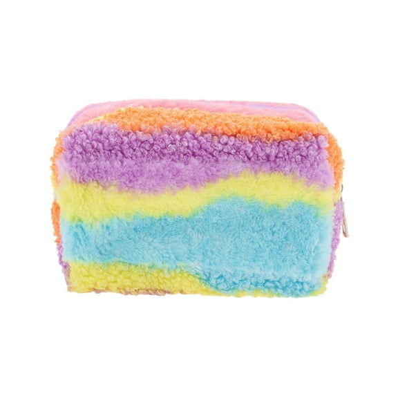 Unique Bargains 1 Pc Durable Makeup Bag Colorful Fleece