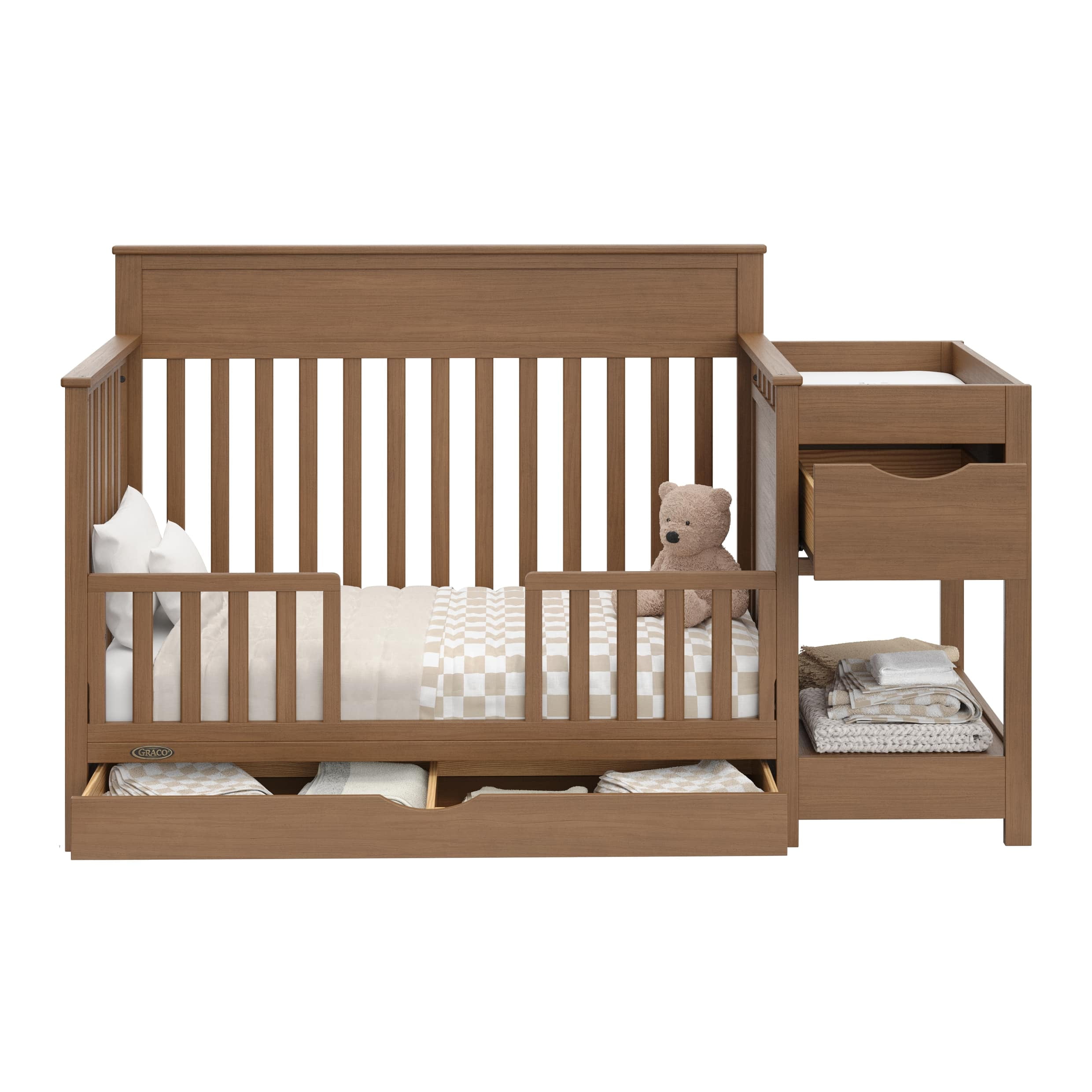 Graco Shiloh Convertible Baby Crib and Changer, Hazelnut
