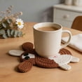 thumbnail image 1 of Posavasos de ganchillo con forma de perro, tela suave y absorbente, protege las superficies de derrames, ideal para tazas, vasos, cocina, sala de estar u oficina., 1 of 6