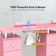 thumbnail image 5 of Ktaxon Double Nail Desk with Electric Dust Collectors, 5 Drawers, 2 Cabinets, Pink, 5 of 8