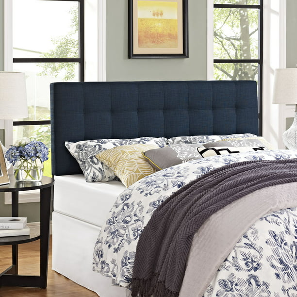 Modway Lily Tufted Headboard Queen, Navy Tufted Headboard Queen