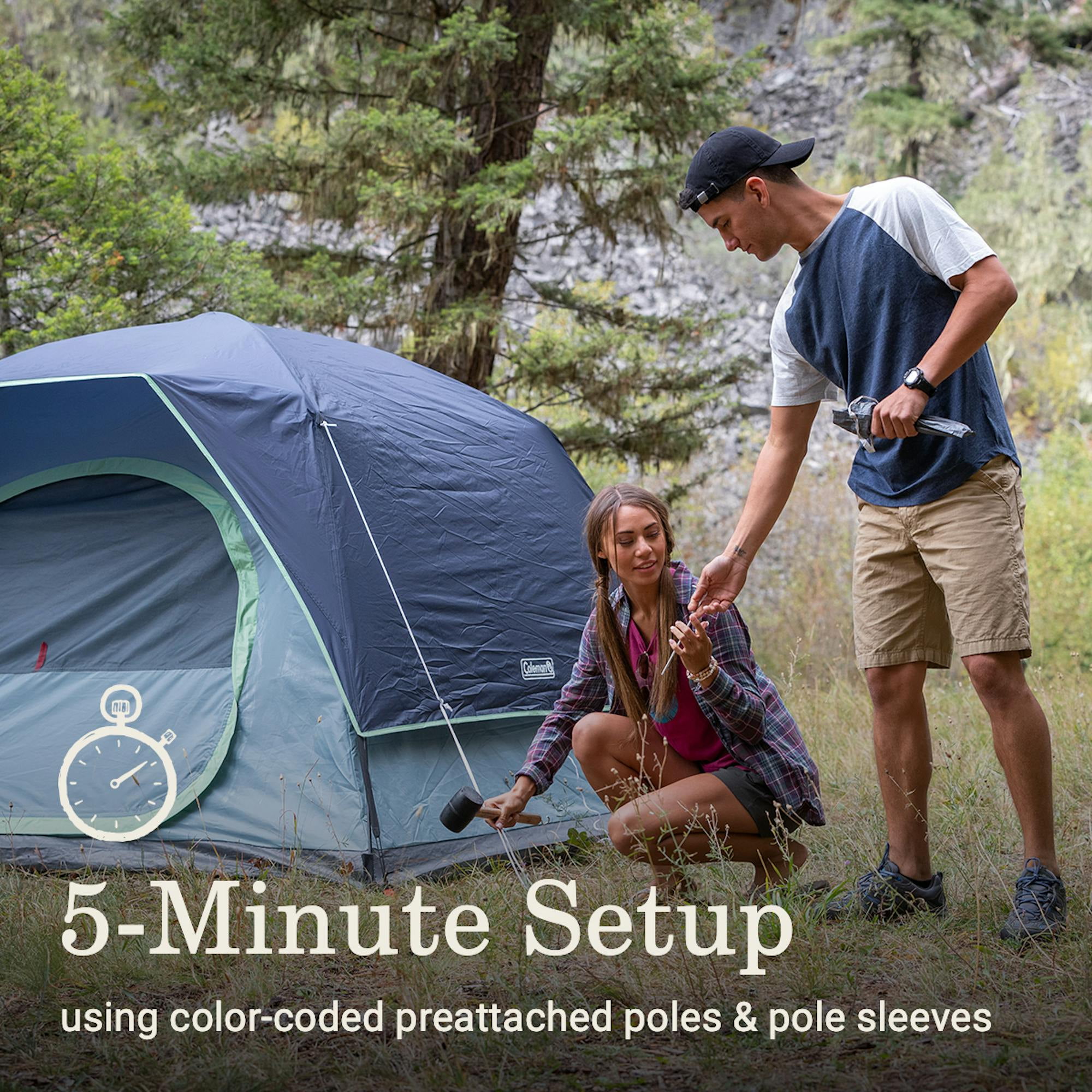 Coleman Skydome™ 4-Person Camping Tent with LED Lighting