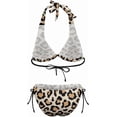 thumbnail image 6 of SKQIT Women's Leopard Bikini Sets 2 Piece Bathing Suits Sexy Halter Bikini Swimsuits Side Tie Thong Bottom Swimwear, 6 of 7
