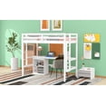 thumbnail image 2 of Twin size Loft Bed with Desk and Writing Board, Wooden Loft Bed with Desk & 2 Drawers Cabinet- White, 2 of 13