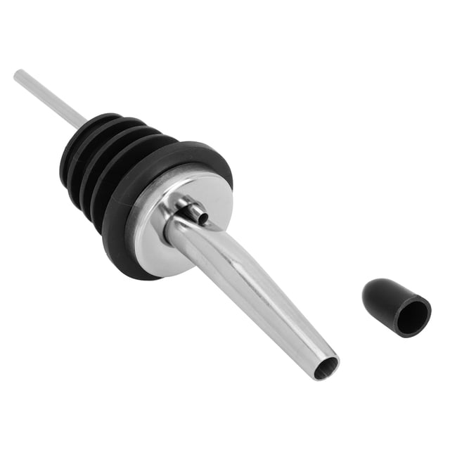 JUEGO DE 4 BOQUILAS PARRETOR DE VINO DE ACERO INOXIDABLE, Disero Curvo para Vertido Suave, Anillo de Sellado de Goma, Conveniente para Bares, restaurantes