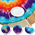 thumbnail image 4 of Colorful Tie Dye Mandala Pattern Round Fitted Tablecloth with Elastic Edge,Dining Table Cover Waterproof,Outdoor Round Tablecloth for Camping,Dining,Indoor and Outdoor, 4 of 7