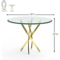 thumbnail image 5 of 36" Round Glass Dining Table with Stainless Steel Legs, Modern Small Kitchen Table with Tempered Glass Top for Dining Room, Apartment, Kitchen, 5 of 9