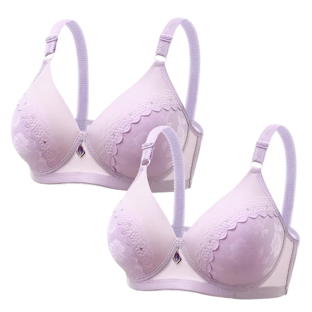 Mujeres (menos de $15) | Conjunto de 2 sujetadores sin aros Sentuca para mujer, sujetador push-up diario, ropa interior cómoda y fruncida