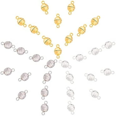 1 Box 30sets Round Brass Jewelry Clasps Connectors for DIY Bracelet Necklace Making Mixed Color,11x5mm(0.43x0.19inch) Hole: 1.2mm(0.05inch)
