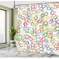 thumbnail image 4 of Ambesonne Summer Shower Curtain, Colored Geometric Circle, 69"Wx84"L, Lavender Salmon, 4 of 4