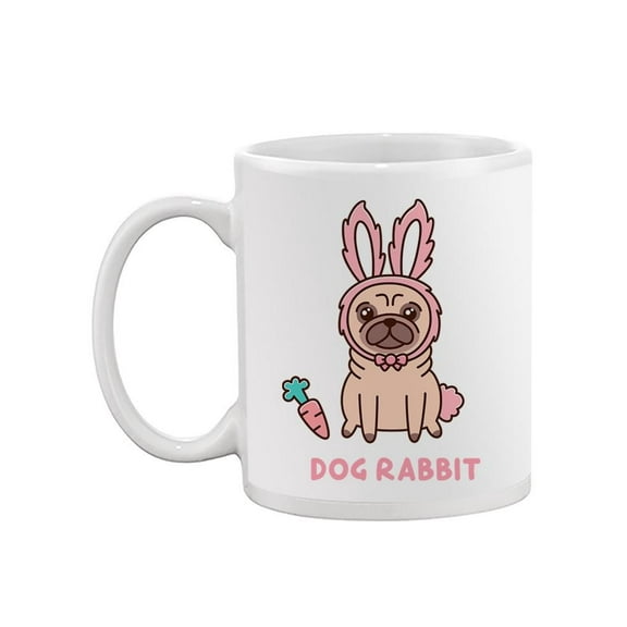 Cute Pug In Rabbit Costume. Mug -Image by Shutterstock,