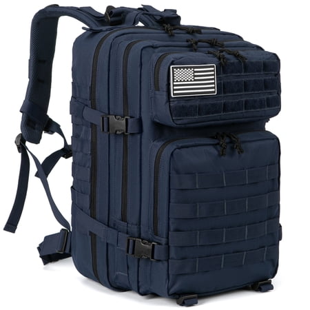 QT&QY 45L Molle Hiking Backpack Outdoor Travel Daypack 17 Inch Laptop Compartment Work Commuter Bag